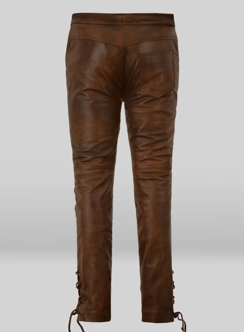 Cowboy Lace up Leather Pants