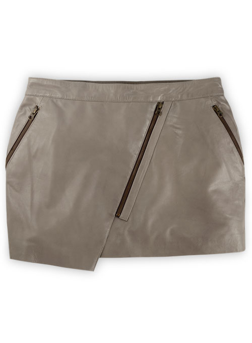 Croma Gray Wax Gypsy Leather Skirt - # 196