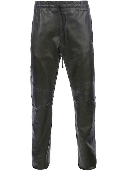Drawstring Designer Leather Pants