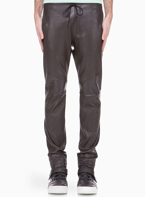 Drawstring Designer Leather Pants