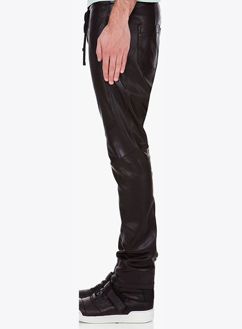 Drawstring Designer Leather Pants