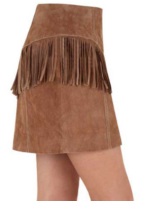 Fringe Leather Skirt - # 184 - Click Image to Close