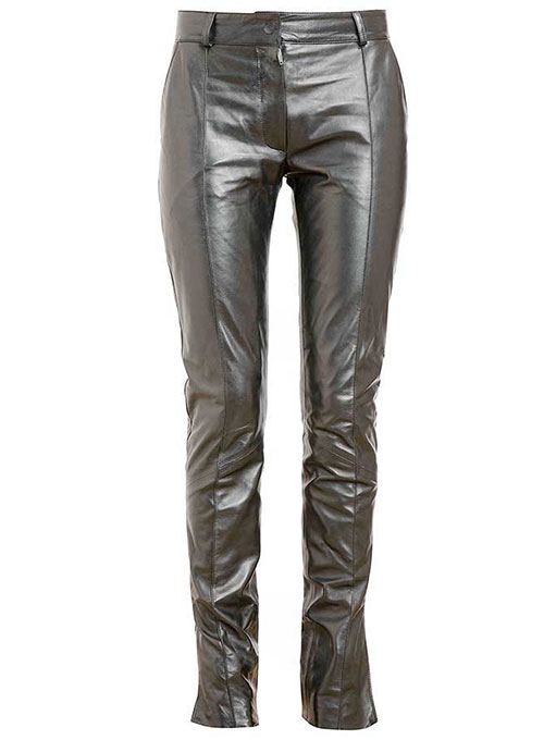 Front Crease Leather Pants