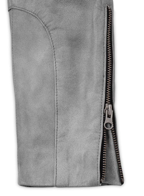 Harbor Gray Leather Biker Jeans #511 - Click Image to Close