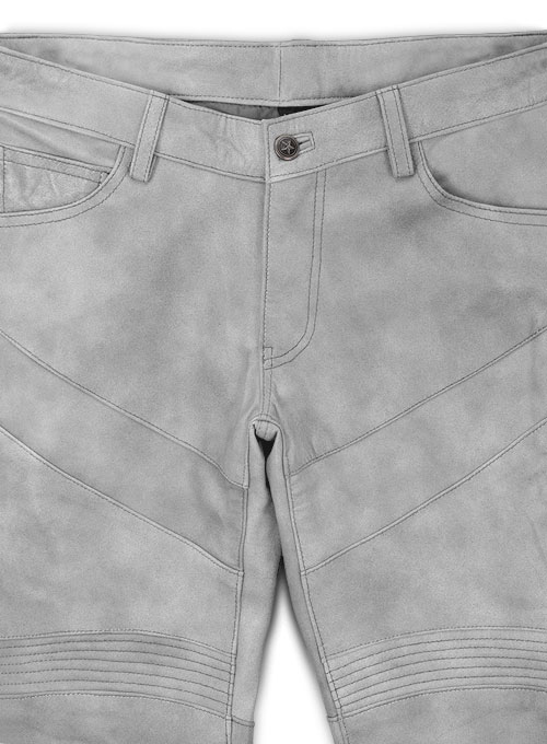 Harbor Gray Leather Biker Jeans #511 - Click Image to Close