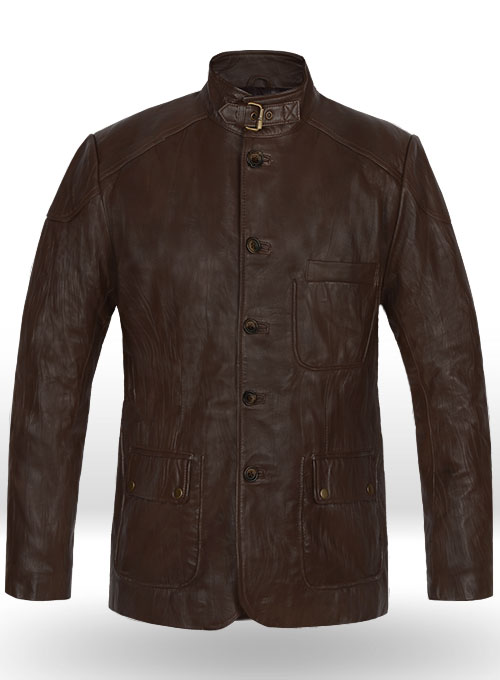 Wrinkled Brown Hugh Jackman Real Steel Leather Jacket