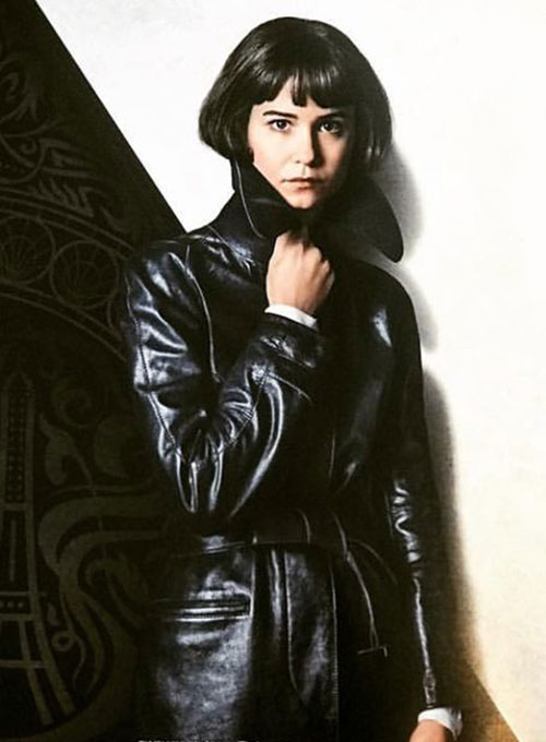 Katherine Waterston Fantastic Beasts Leather Long Coat - Click Image to Close