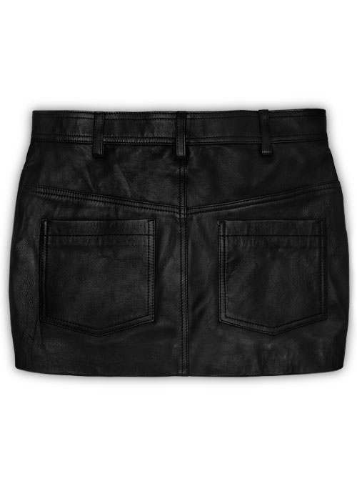 Leather Mini Skirt with Pockets - Click Image to Close