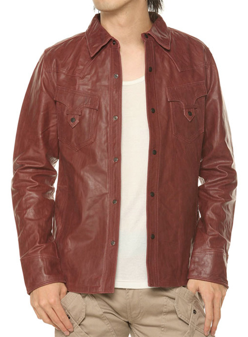 Leather Shirt Jacket #129