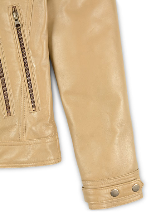 Soft Beige Wax Leather Jacket # 219