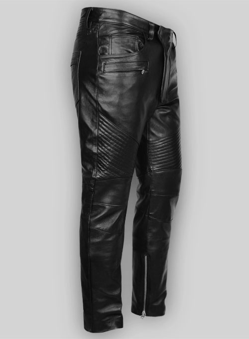 Leather  Biker Jeans - Style #555