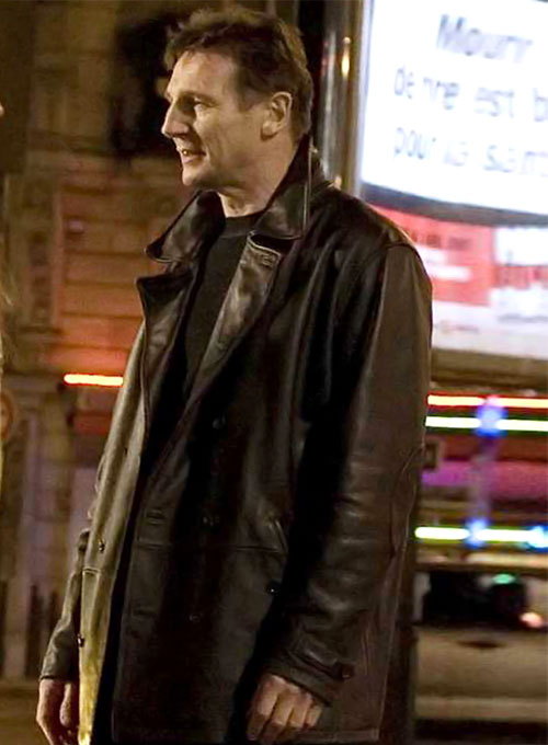 Liam Neeson Taken 2 Leather Trench Coat - Click Image to Close