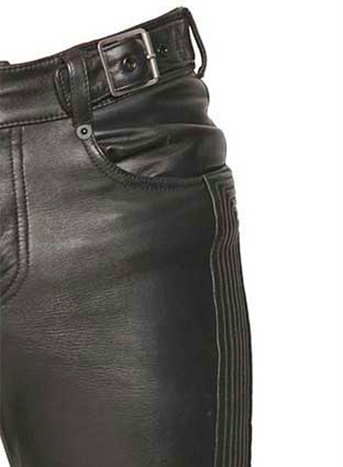 Electric Zipper Mono Leather Pants - Click Image to Close