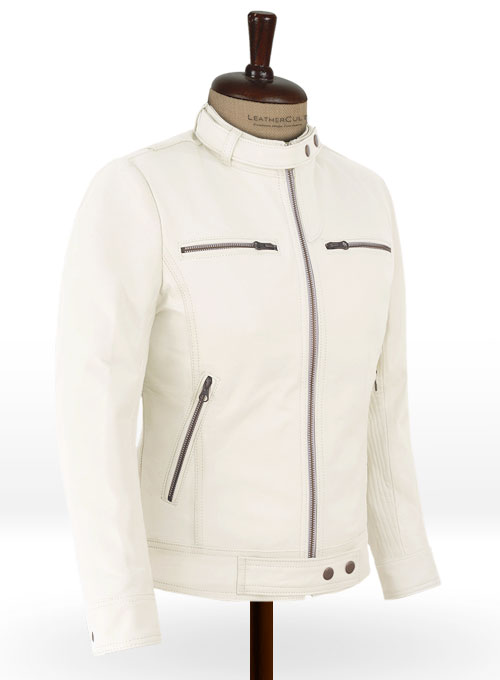 Off White Leather Jacket # 217 - Click Image to Close