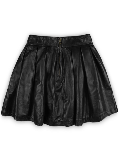 Pleated Leather Skirt