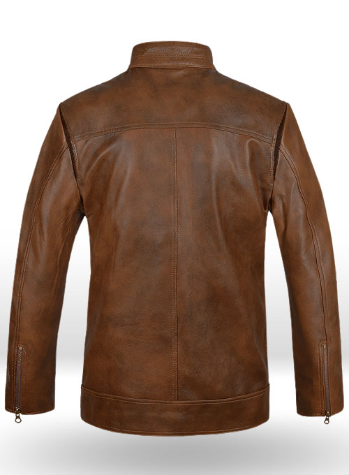 Spanish Brown Rampage Dwayne Johnson Leather Jacket - Click Image to Close