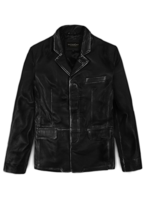 Rubbed Black Will Smith Leather Blazer