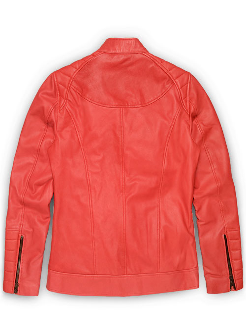 Soft Tango Red Ellie Leather Jacket