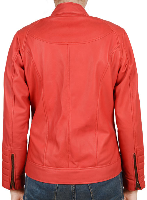 Soft Tango Red Ellie Leather Jacket