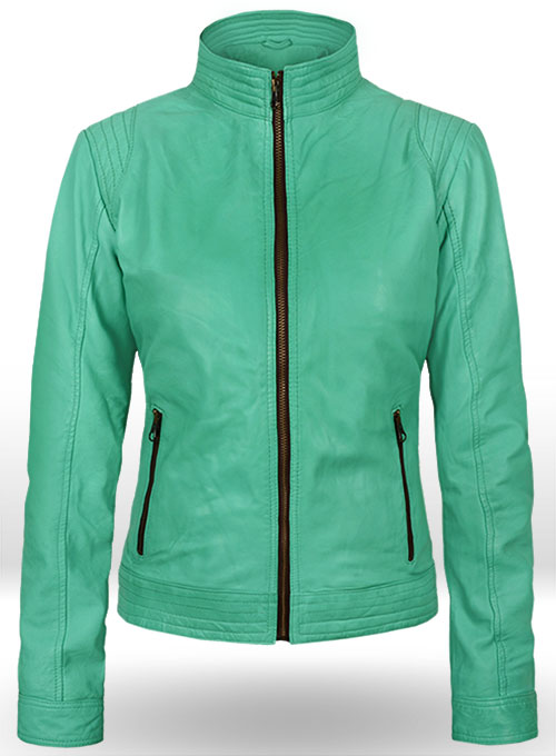 Soft Castle Green Washed & Wax Leather Jacket #707