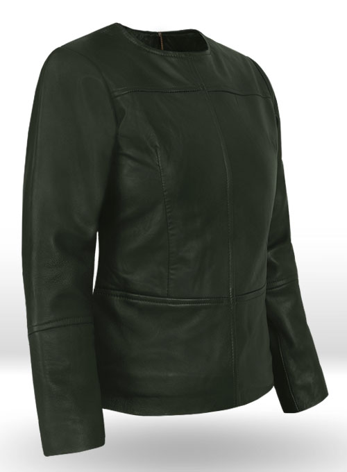 Soft Deep Olive Leather Top Style # 63 - Click Image to Close