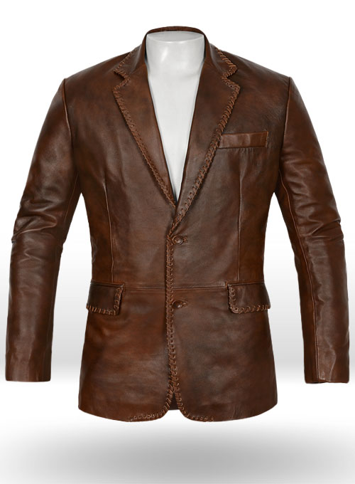 Spanish Brown Medieval Leather Blazer