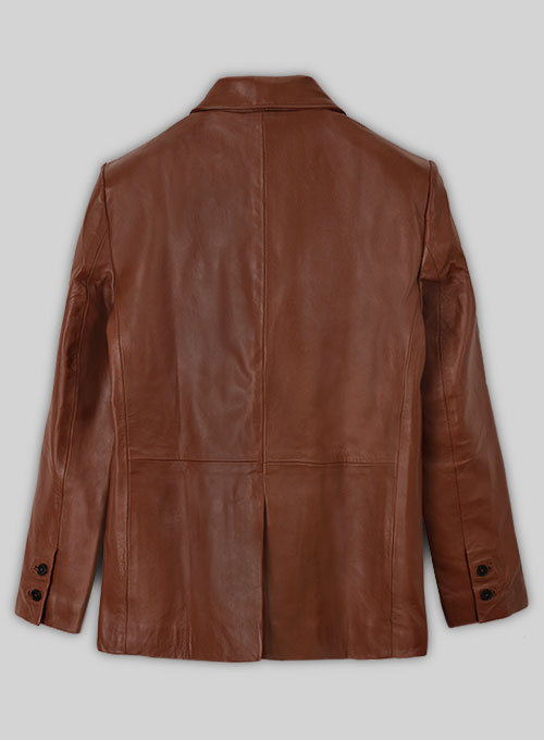 Tan Brown Leather Blazer