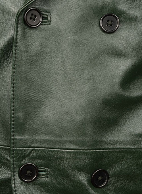 Vintage Green Leather Blazer