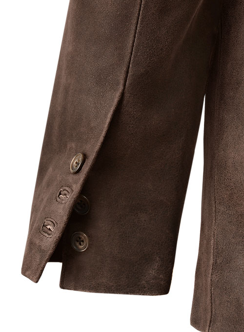 Vintage Brown Grain Medieval Leather Blazer