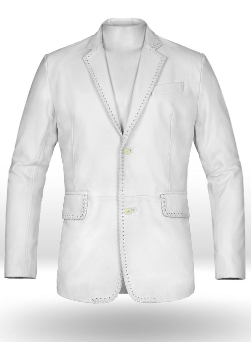 White Medieval Leather Blazer