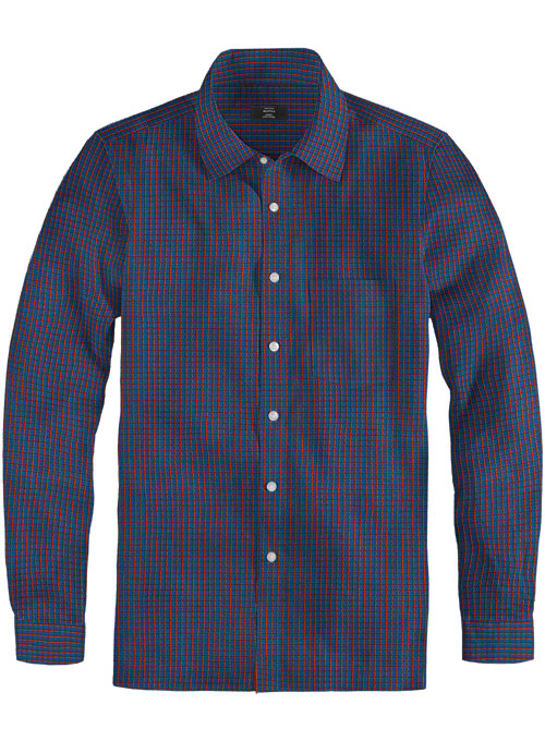 Giza Blue Lagoon Cotton Shirt - Full Sleeves - Click Image to Close