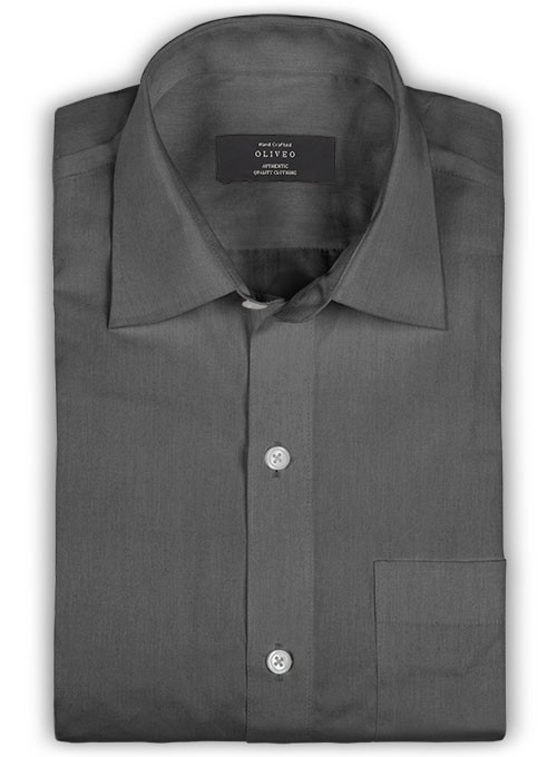 Giza Dark Gray Cotton Shirt- Full Sleeves