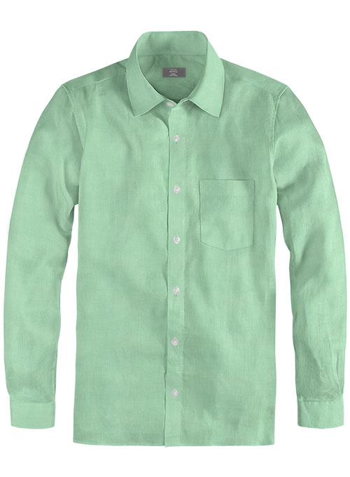 Giza Light Green Cotton Shirt- Full Sleeves
