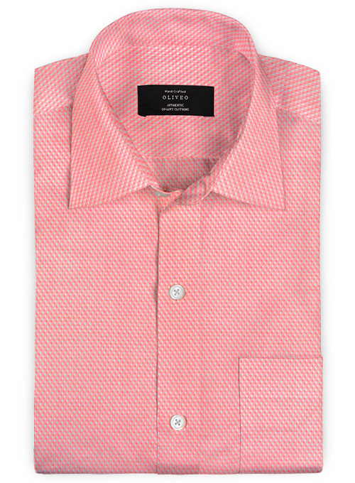 Giza Pink Dobby Cotton Shirt - Full Sleeves