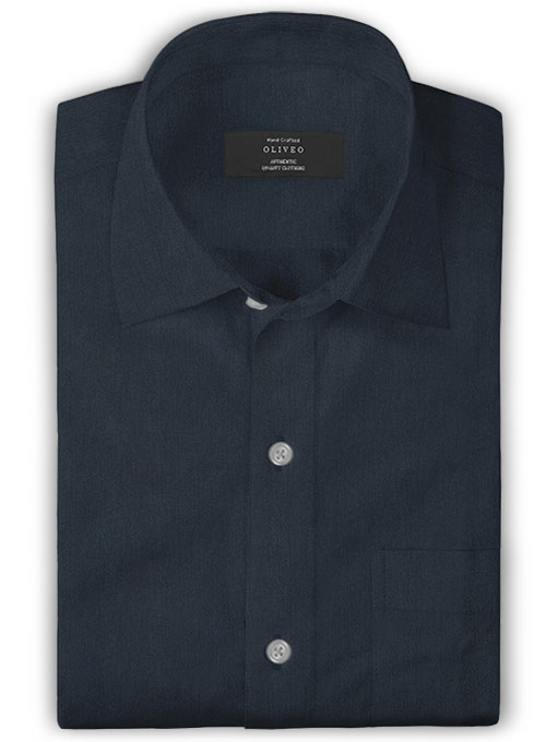 Giza Rich Blue Cotton Shirt- Full Sleeves