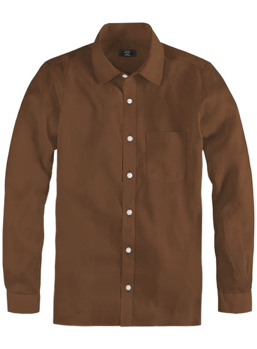 Giza Rust Cotton Shirt- Full Sleeves