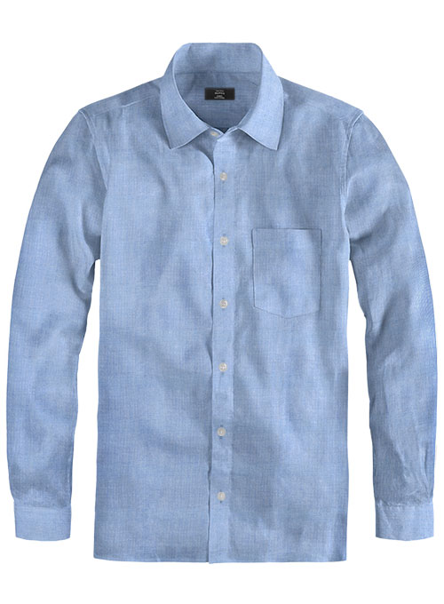 Giza Royal Blue Cotton Shirt- Full Sleeves