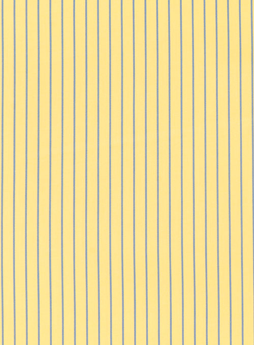 Giza Yellow Stripes Cotton Shirt - Full Sleeves