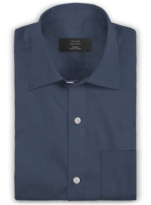 Italian Cotton Indigo Blue Shirt