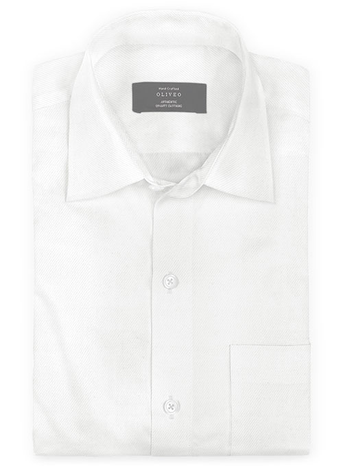 Italian Cotton White Twill Panton Shirt