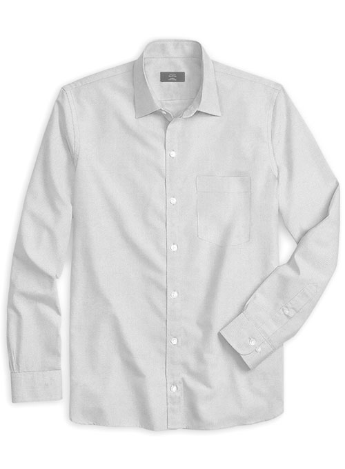 Royal Twill Light Gray Cotton Shirt - Full Sleeves
