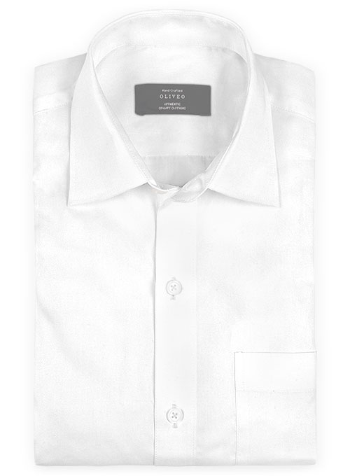 Royal Twill White Cotton Shirt - Full Sleeves