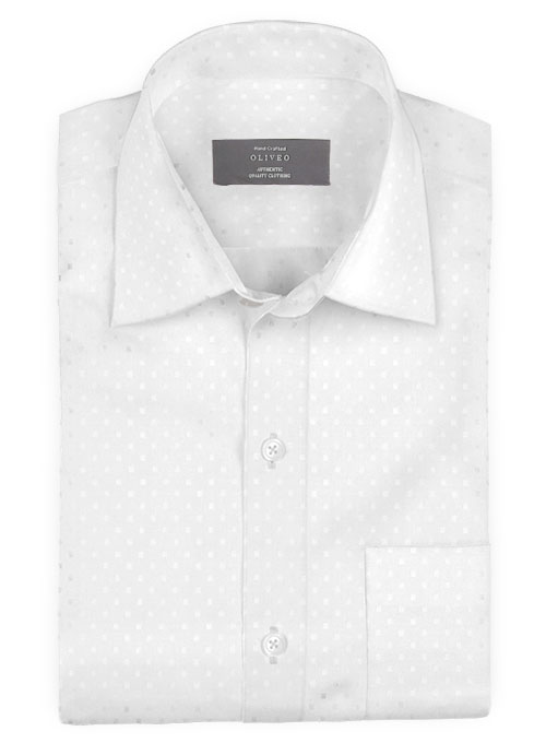 White Self Checks Shirt - Full Sleeves