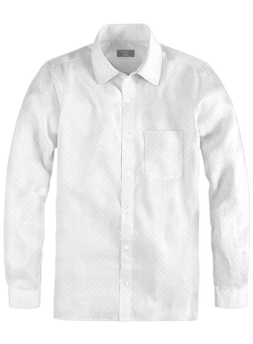 White Self Checks Shirt - Full Sleeves