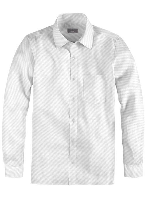 White Self Diamond Shirt - Full Sleeves