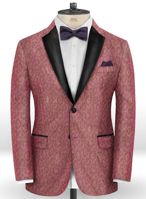 Adali Cerise Wool Tuxedo Suit