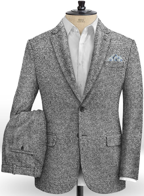 Basket Weave Gray Tweed Suit
