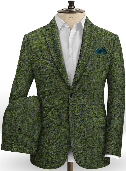 Basket Weave Green Tweed Suit