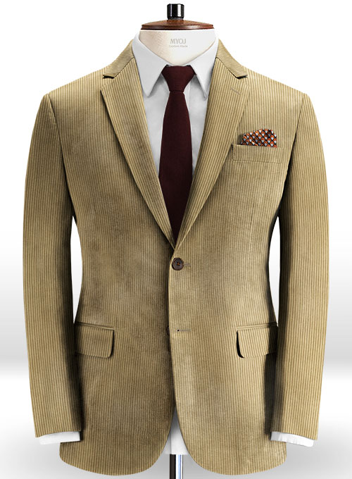Beige Thick Corduroy Suit