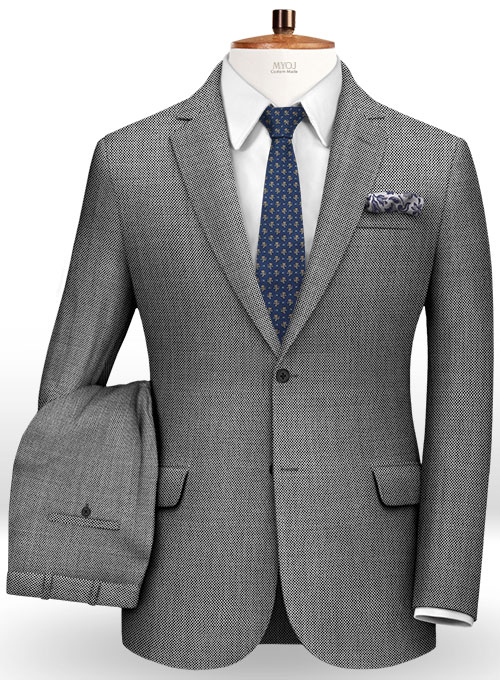 Birdseye Wool Light Gray Suit